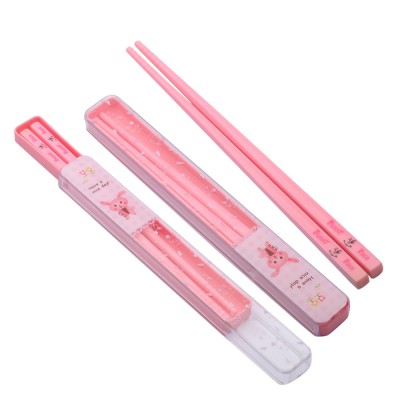 Customized Logo Plastic Chopsticks in box for kids