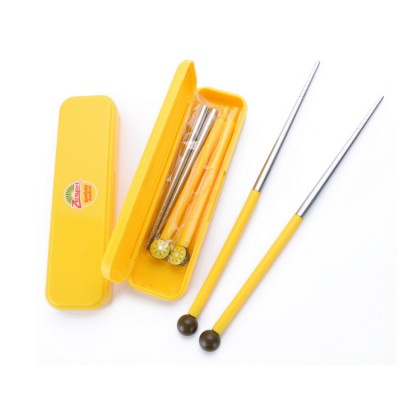 Portable  ABS Plastic Handle stainless steel  Chopsticks With Logo For Kids Folding Chopsticks